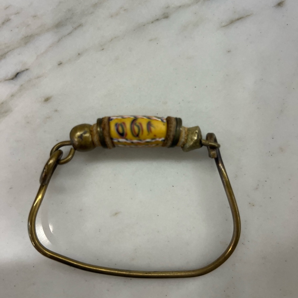 Vintage Brass and Bead Bracelet